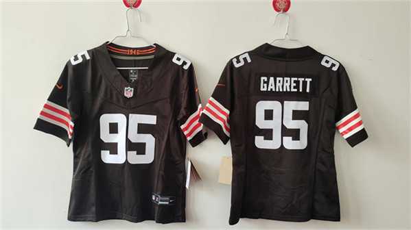 Womens Cleveland Browns #95 Myles Garrett Brown 2024 F.U.S.E Stitched Jersey